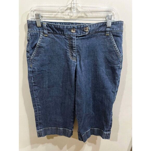 Ann Taylor Denim - Ann Taylor Capris Womens 8P Blue Modern Fit Lindsay Flap Pockets Stretch Office